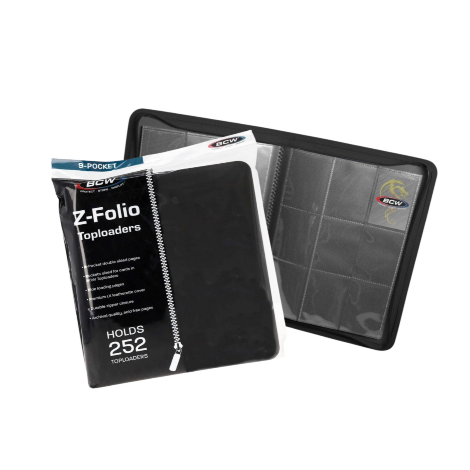 BCW Z Folio 9-Pocket LX -Toploader - Black-BCW Supplies-Ace Cards & Collectibles