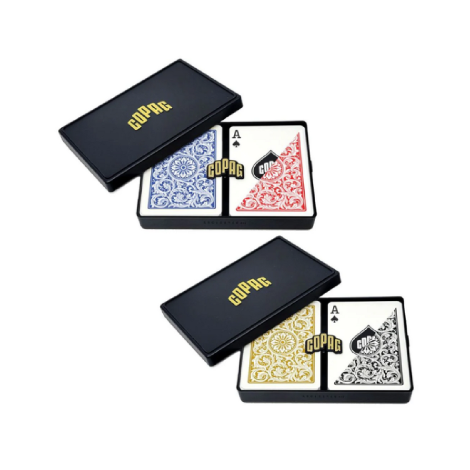 Copag 1546 100% Plastic Playing Cards - Poker Size Regular Index Double Deck Set-Blue/Red-Copag-Ace Cards & Collectibles
