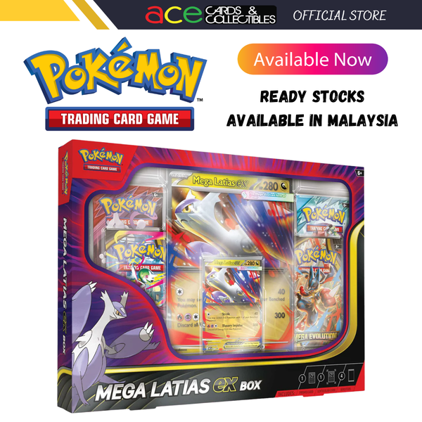 Pokemon TCG Mega Latias Ex Collection Box CASE - Factory Sealed With 6 Booster Boxes Pokemon TCG Mega Latias Ex Collection Box CASE - Factory Sealed With 6 Booster Boxes