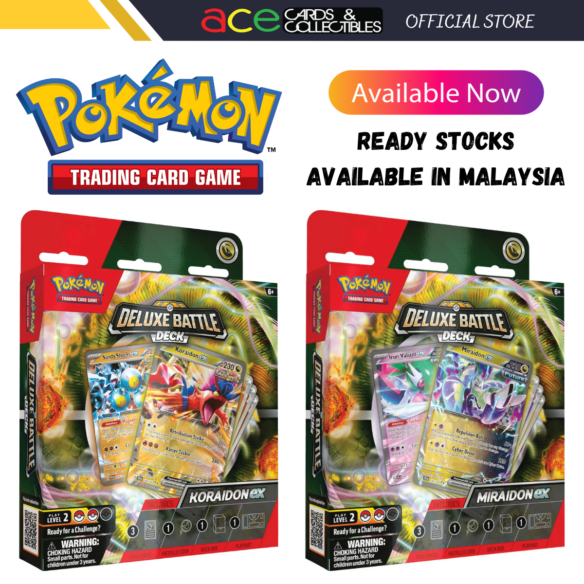 Pokemon TCG: August Deluxe Battle Deck Miraidon / Koraidon EX-Miraidon EX-The Pokémon Company International-Ace Cards & Collectibles