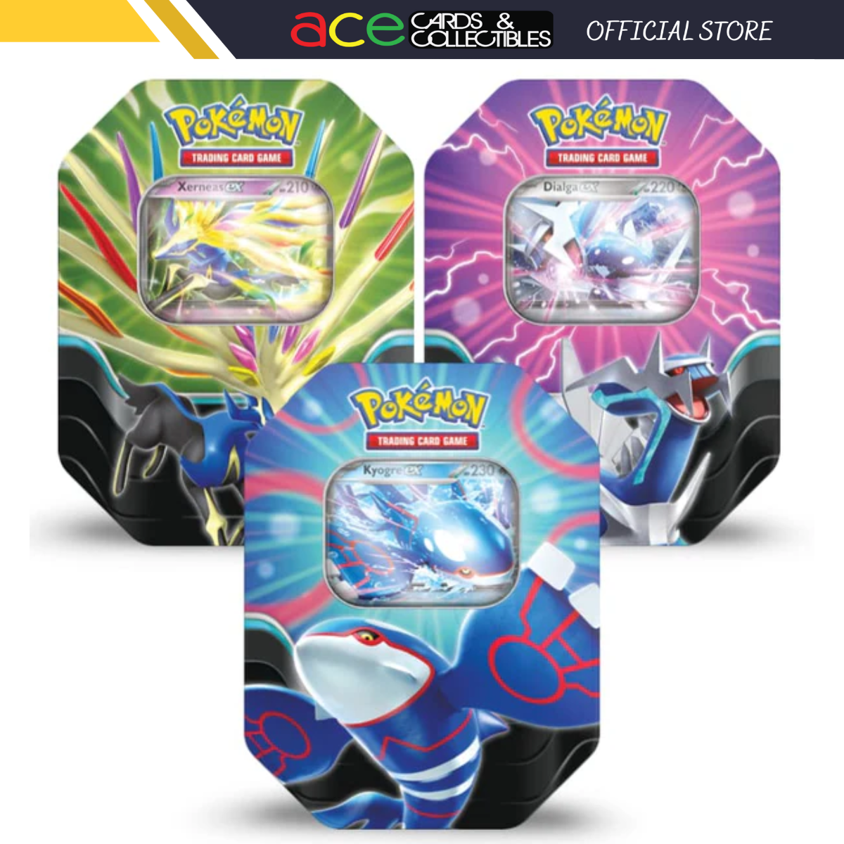 Pokemon TCG: Azure Legends 4 Booster Tin (Dialga EX / Xerneas EX / Kyogre EX)-Dialga EX-The Pokémon Company International-Ace Cards & Collectibles