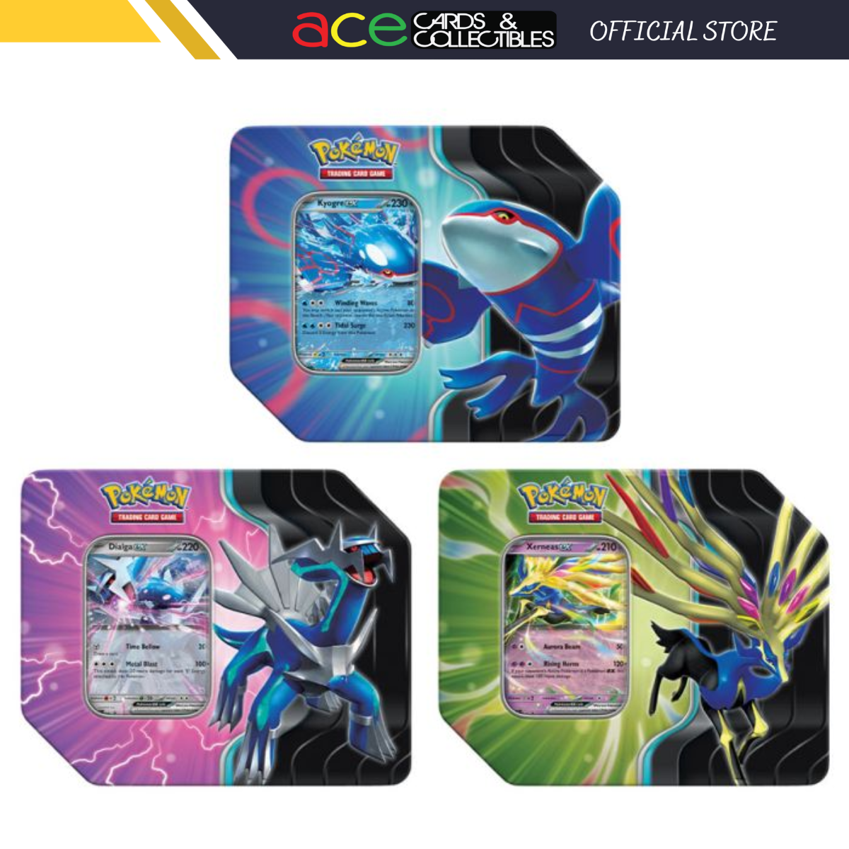 Pokemon TCG: Azure Legends 5 Booster Tin (Dialga EX / Xerneas EX / Kyogre EX)-Dialga EX-The Pokémon Company International-Ace Cards & Collectibles