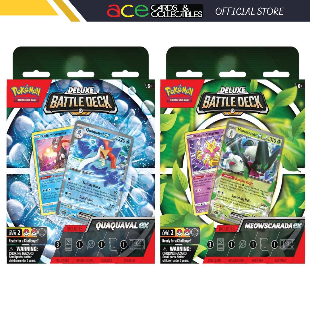 Pokemon TCG: (Meowscarada EX / Quaquaval EX ) Deluxe Battle Deck-Meowscarada EX-The Pokémon Company International-Ace Cards &amp; Collectibles