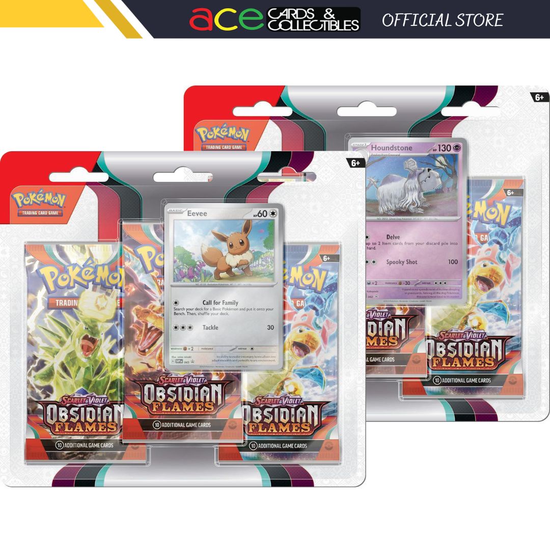 Pokemon TCG: Obsidian Flames SV03 3 Packs Blister [Houndstone/ Eevee]-Both Design (Houndstone & Eevee)-The Pokémon Company International-Ace Cards & Collectibles