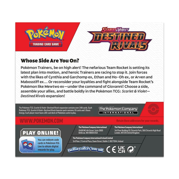 Pokémon TCG Scarlet & Violet 10 Destined Rivals Elite Trainer Box – Obsession Gaming