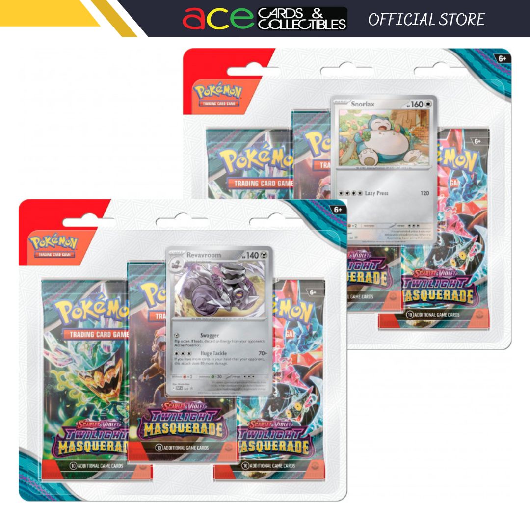 Pokemon TCG: Twilight Masquerade SV06 3 Packs Blister [Snorlax / Revavroom]-Both Design (Snorlax & Revavroom)-The Pokémon Company International-Ace Cards & Collectibles