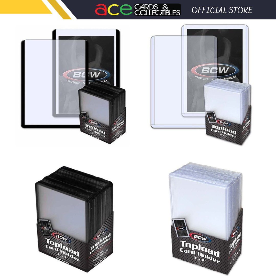 BCW Toploader Card Holder Standard 3" x 4" One Pack 25pcs [ Clear / Black Border ]-One Pack-Clear 25pcs-BCW Supplies-Ace Cards & Collectibles