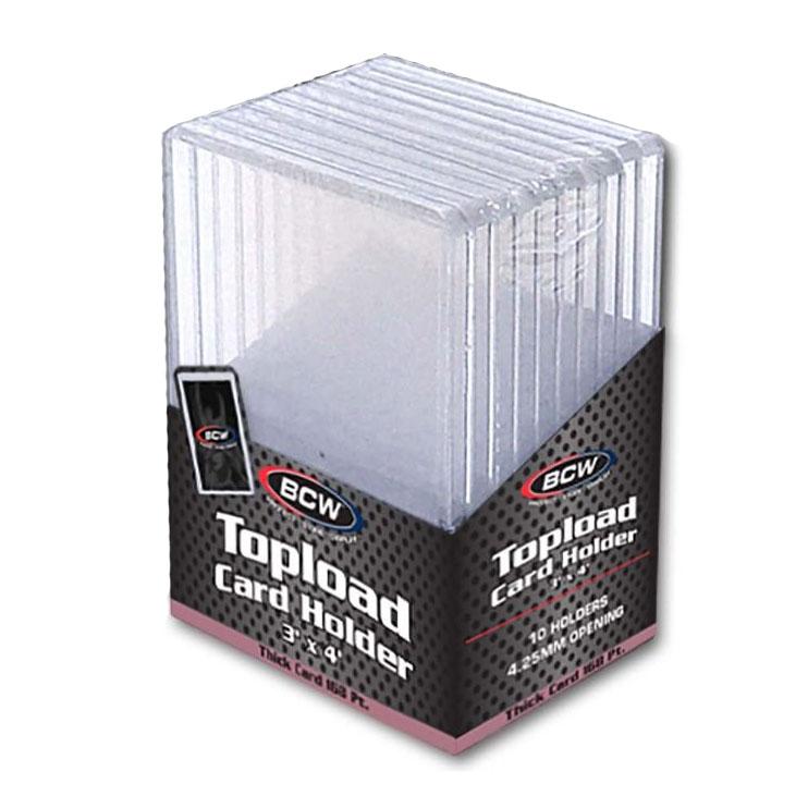 BCW Toploader Thick Card Holder -168PT 3 x 4 x 1/4-One Pack-Clear 10pcs-BCW Supplies-Ace Cards &amp; Collectibles