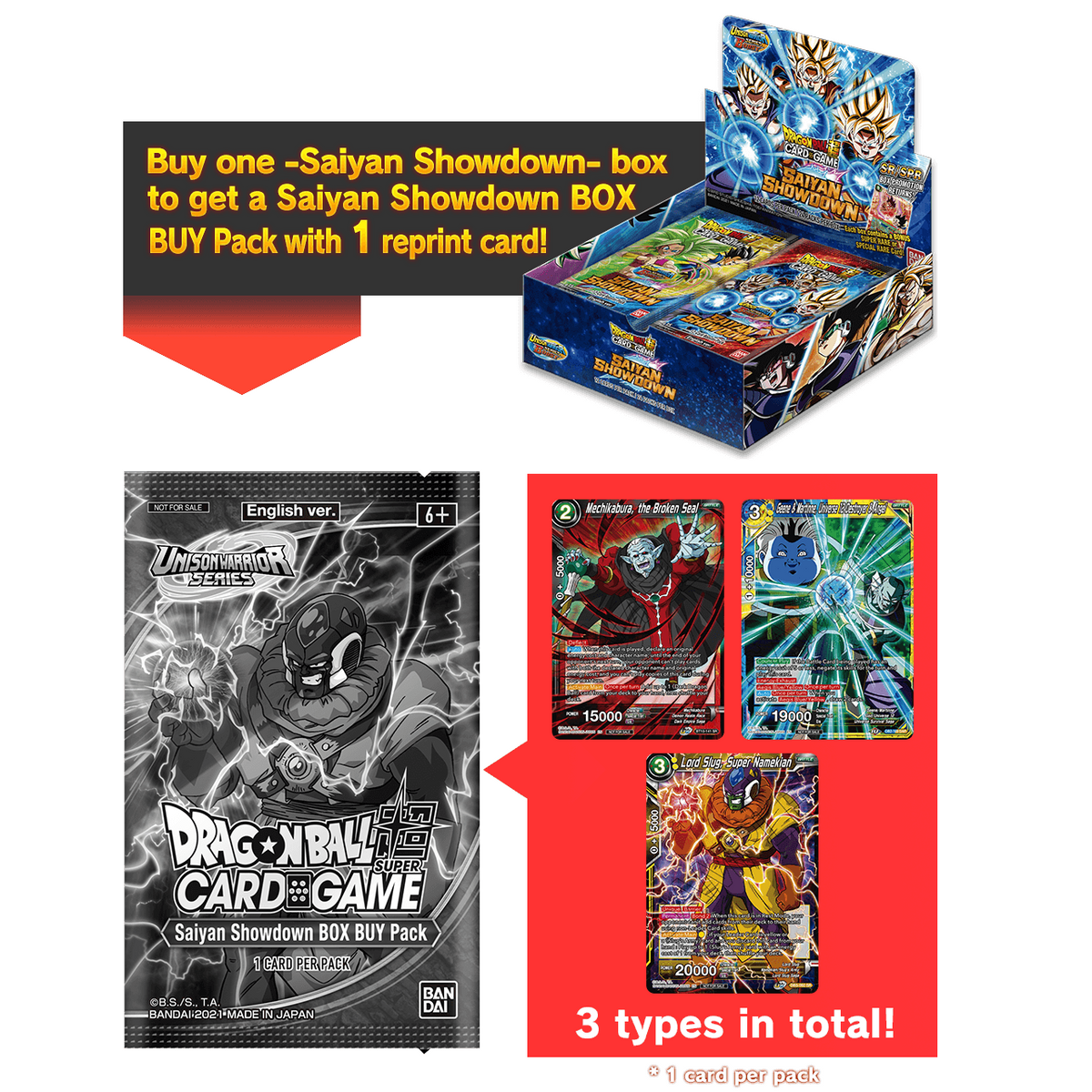 Dragon Ball Super TCG: Unison Warrior Series -BOOST- Saiyan Showdown [DBS-B15]-Single Pack-Random-Bandai-Ace Cards &amp; Collectibles