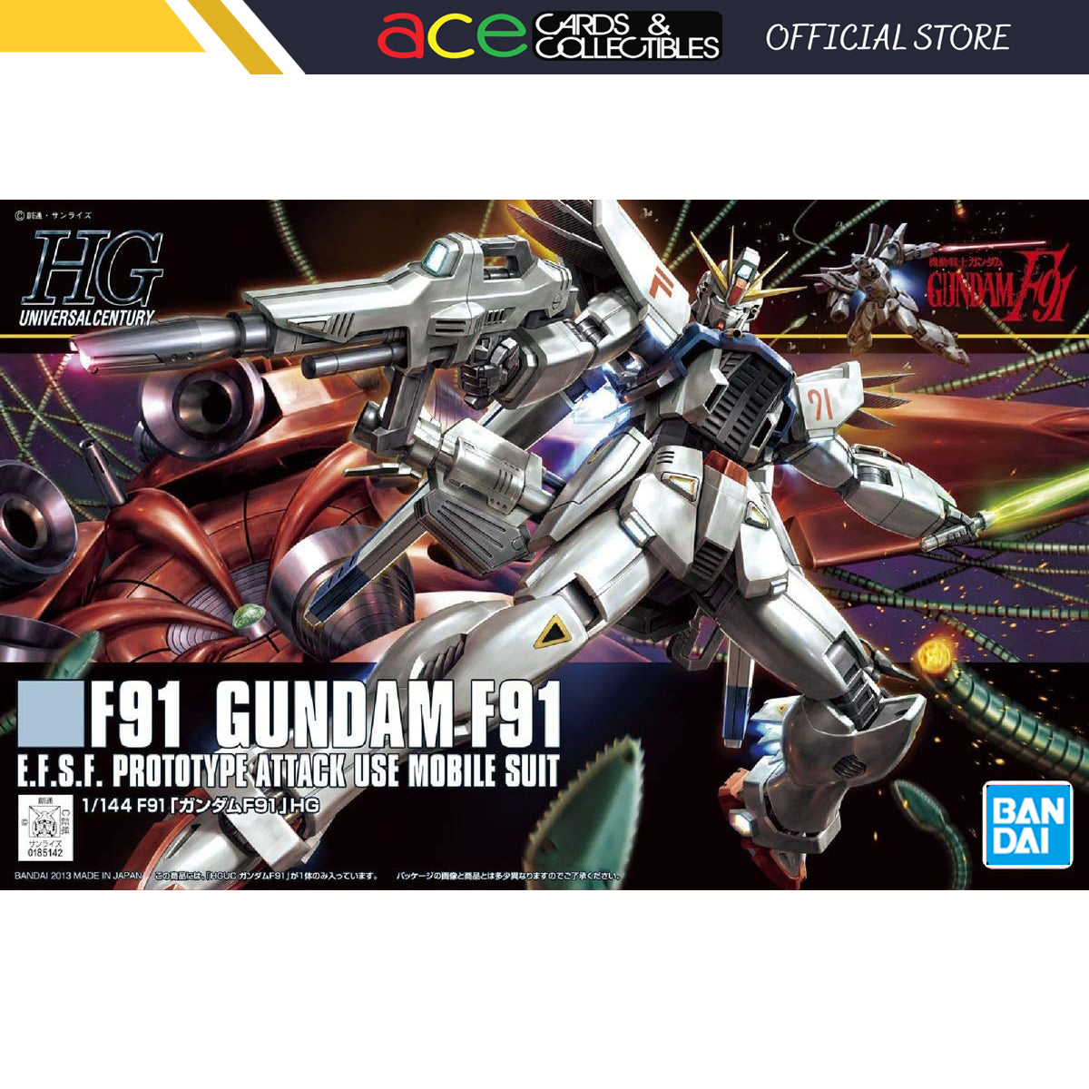 Gunpla HGUC 1/144 Gundam F91-Bandai-Ace Cards & Collectibles