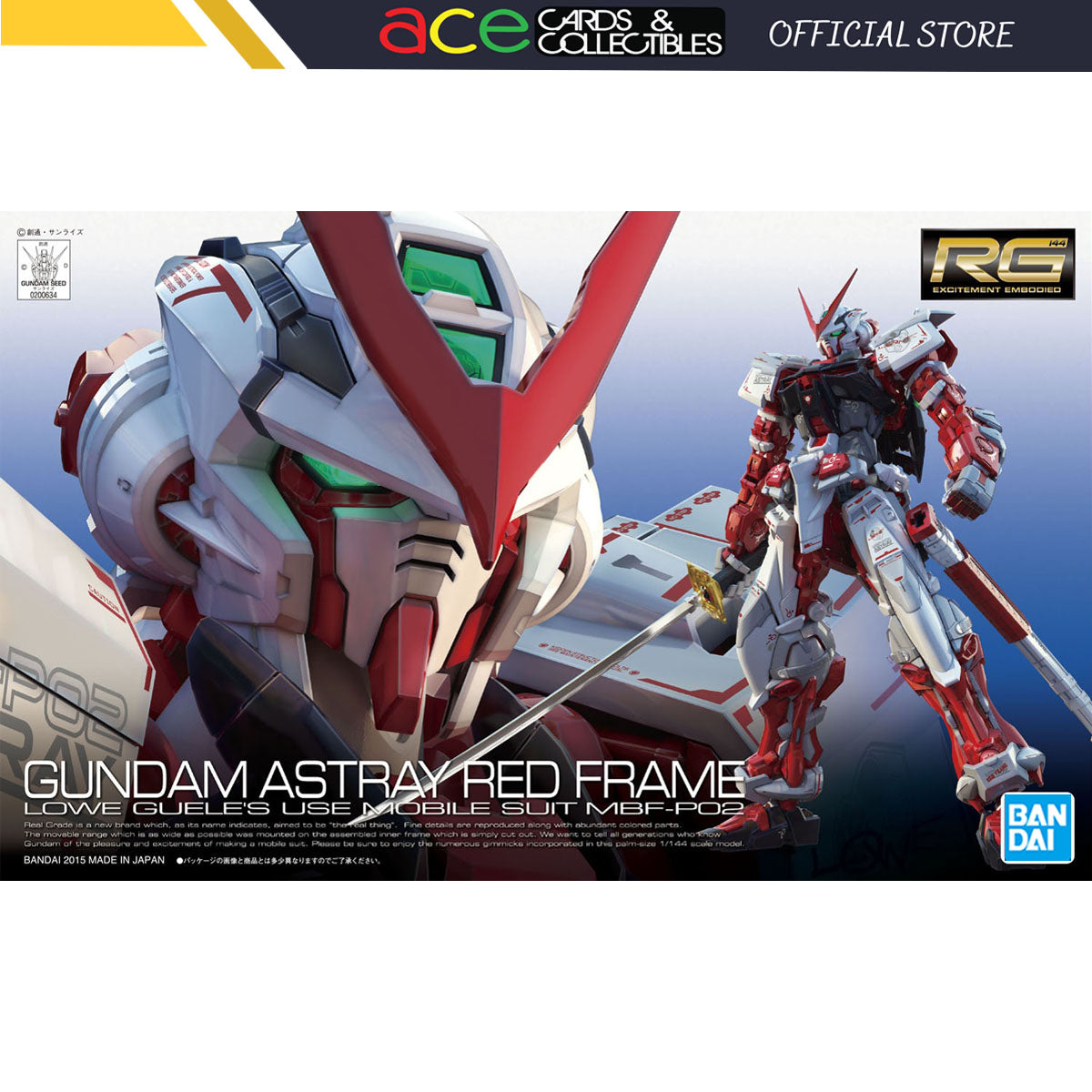 Gunpla RG 1/144 MBF-P02 Gundam Astray Red Frame (Reissue)-Bandai-Ace Cards & Collectibles