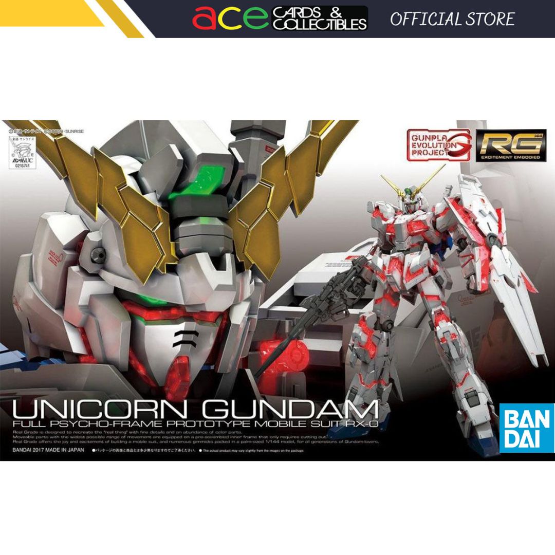 Gunpla RG 1/144 RX-0 Unicorn Gundam-Bandai-Ace Cards & Collectibles