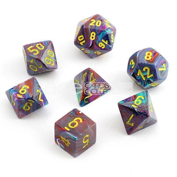 Chessex Festive™ Polyhedral 7pcs Dice (Mosaic/Yellow) [CHX27450]-Chessex-Ace Cards & Collectibles