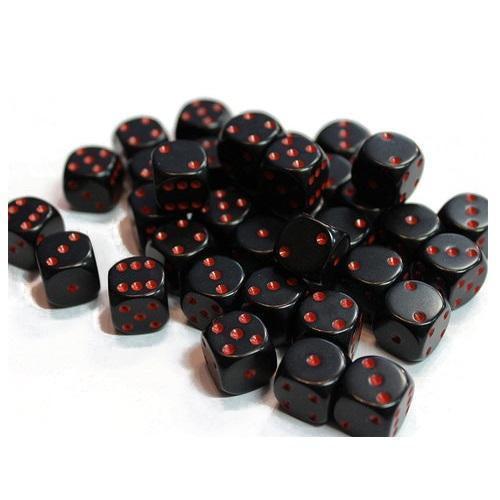Chessex Opaque 12mm d6 36pcs Dice (Black/Red) [CHX25818]-Chessex-Ace Cards & Collectibles