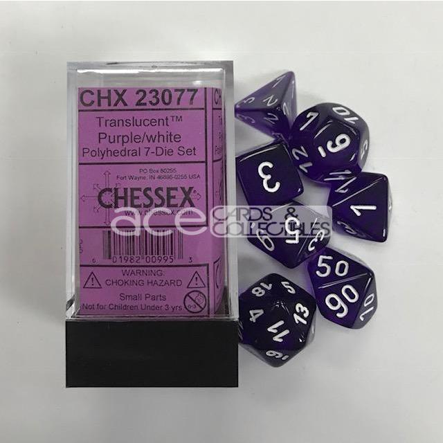 Chessex Translucent Polyhedral 7pcs Dice (Purple/White) [CHX23077]-Chessex-Ace Cards & Collectibles