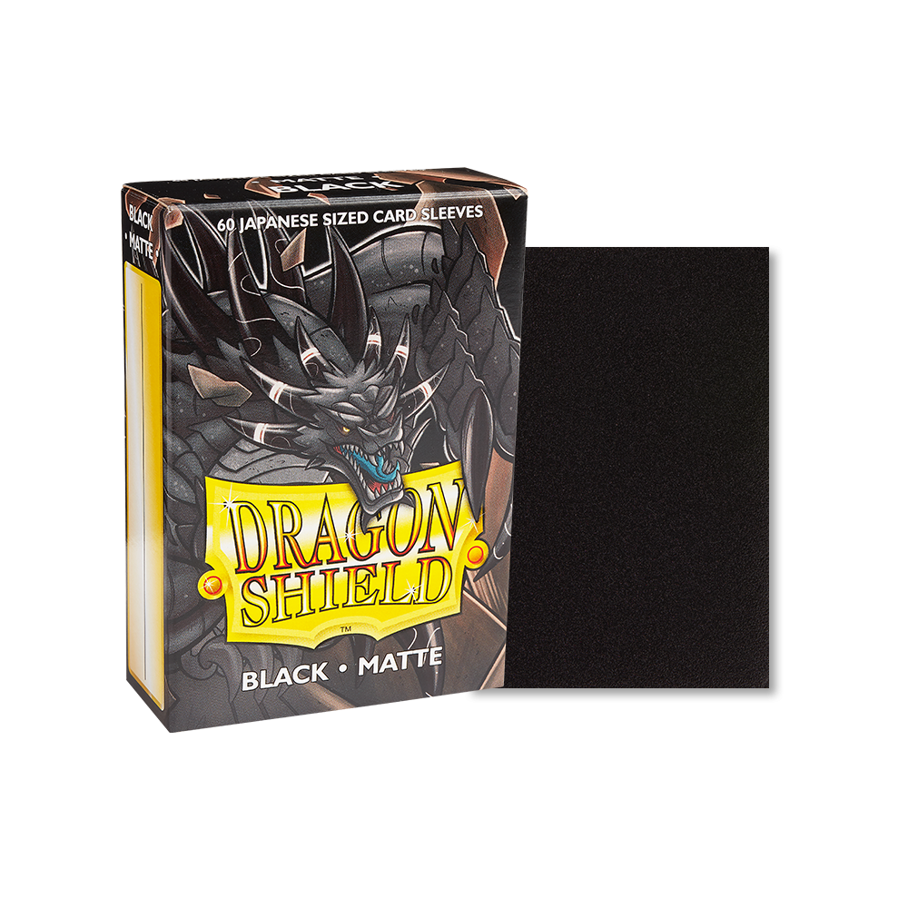 Dragon Shield Sleeve Matte Small Size 60pcs - Black Matte (Japanese Size)-Dragon Shield-Ace Cards & Collectibles