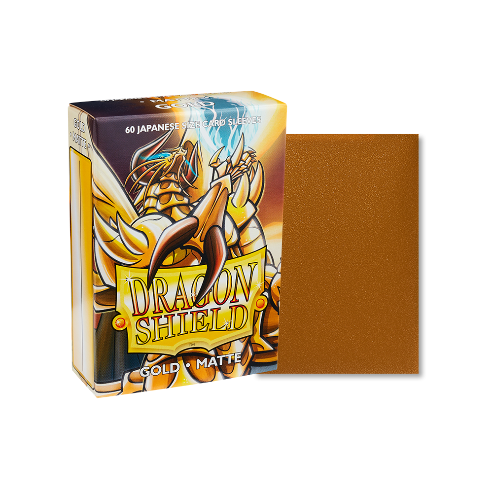 Dragon Shield Sleeve Matte Small Size 60pcs - Gold Matte (Japanese Size)-Dragon Shield-Ace Cards & Collectibles