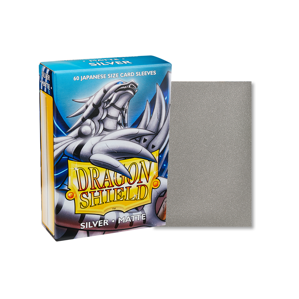 Dragon Shield Sleeve Matte Small Size 60pcs - Silver Matte (Japanese Size)-Dragon Shield-Ace Cards & Collectibles