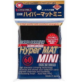 KMC Sleeve Hyper Mat Mini Size 60pcs - Color Sleeve ( Japanese Size )-Mat Mini Black-KMC-Ace Cards &amp; Collectibles