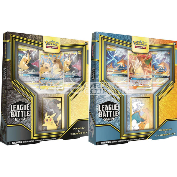 Box Deck Pokemon Charizard E Reshiram - Pikachu E Zekrom Gx