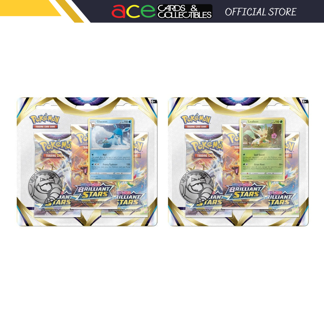 Pokemon TCG: SS09 Brilliant Stars 3 Packs Blister [Leafeon / Glaceon]-Both Design (Leafeon & Glaceon)-The Pokémon Company International-Ace Cards & Collectibles