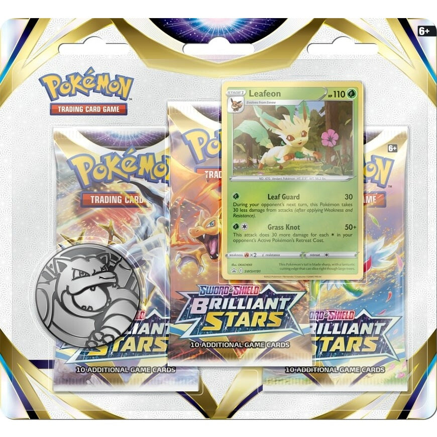 Pokemon TCG: SS09 Brilliant Stars 3 Packs Blister [Leafeon / Glaceon]-Both Design (Leafeon & Glaceon)-The Pokémon Company International-Ace Cards & Collectibles