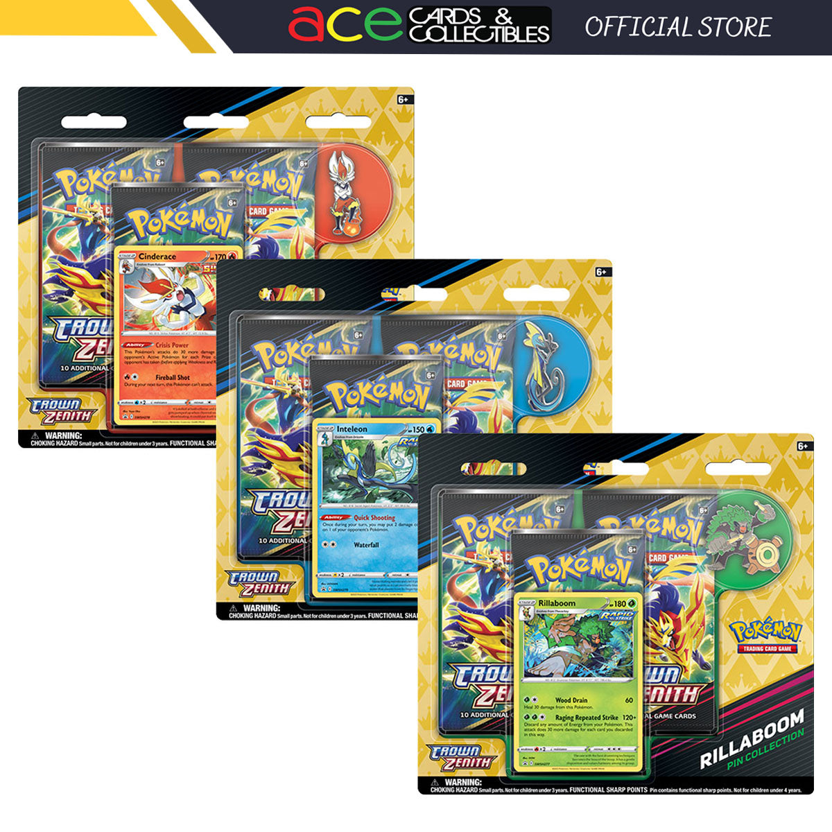 Pokemon TCG: SWSH12.5 Crown Zenith Pin Box Collection-Cinderace-The Pokémon Company International-Ace Cards & Collectibles