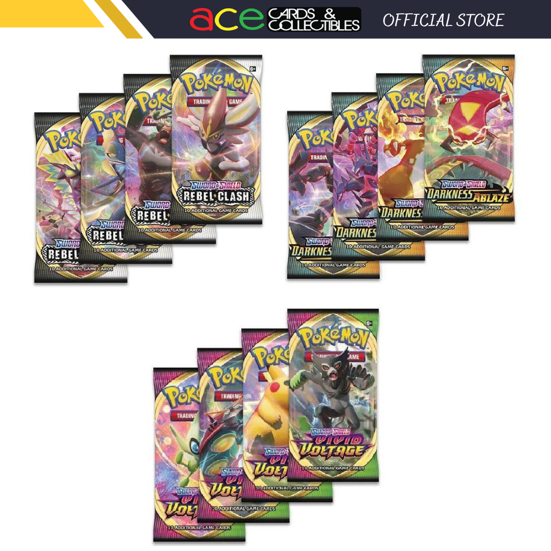 Pokemon TCG: Sword & Shield - Booster Pack - [ SS02 Rebel Clash / SS03 Darkness Ablaze / SS04 Vivid Voltage ]-Rebel Clash Pack-The Pokémon Company International-Ace Cards & Collectibles