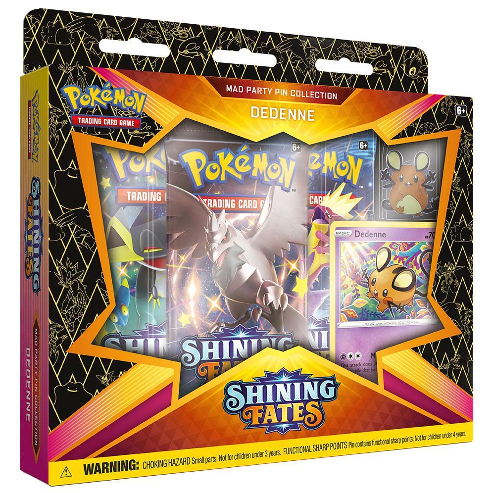 Pokemon TCG: Sword Shield SWSH 4.5 Shining Fates: Mad Party Pin Collection-Dedenne-The Pokémon Company International-Ace Cards &amp; Collectibles
