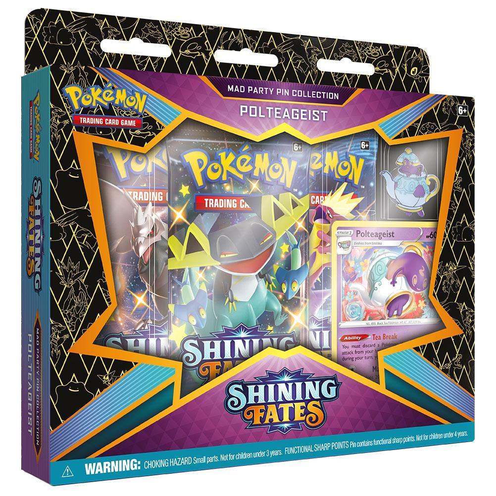 Pokemon TCG: Sword Shield SWSH 4.5 Shining Fates: Mad Party Pin Collection-Polteageist-The Pokémon Company International-Ace Cards &amp; Collectibles