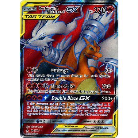 Reshiram &amp; Charizard GX -Single Card-Full Art Ultra Rare [194/214]-The Pokémon Company International-Ace Cards &amp; Collectibles