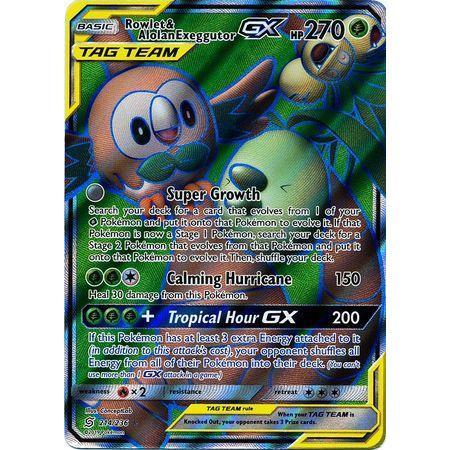 Rowlet & Alolan Exeggutor GX -Single Card