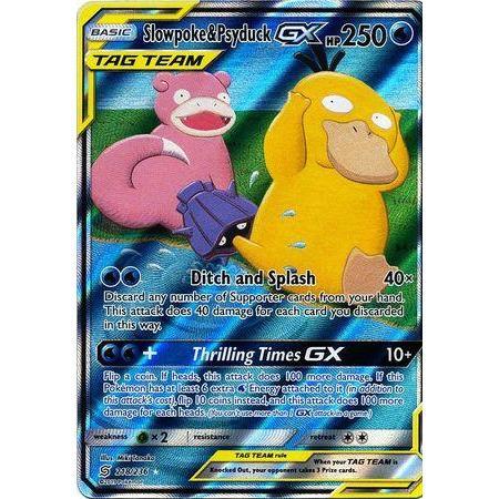 Slowpoke &amp; Psyduck GX -Single Card-Full Art Ultra Rare [218/236]-The Pokémon Company International-Ace Cards &amp; Collectibles