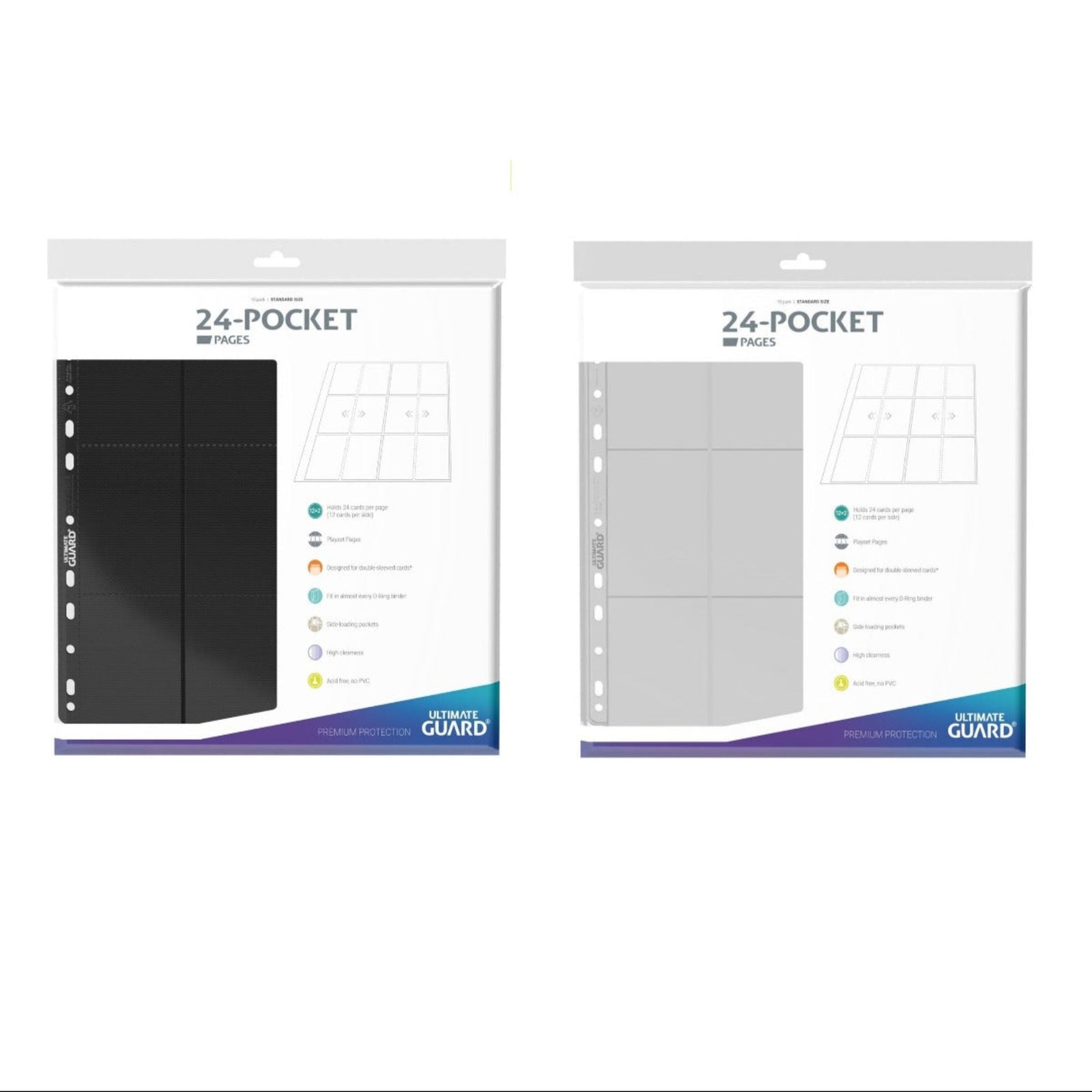 Ultimate Guard 24-Pocket QuadRow Pages Side-Loading (10 pieces)-Black-Ultimate Guard-Ace Cards & Collectibles