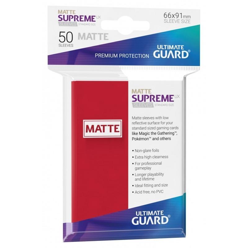 Ultimate Guard Card Sleeves Supreme UX Matte Standard Size-Red-Ultimate Guard-Ace Cards &amp; Collectibles