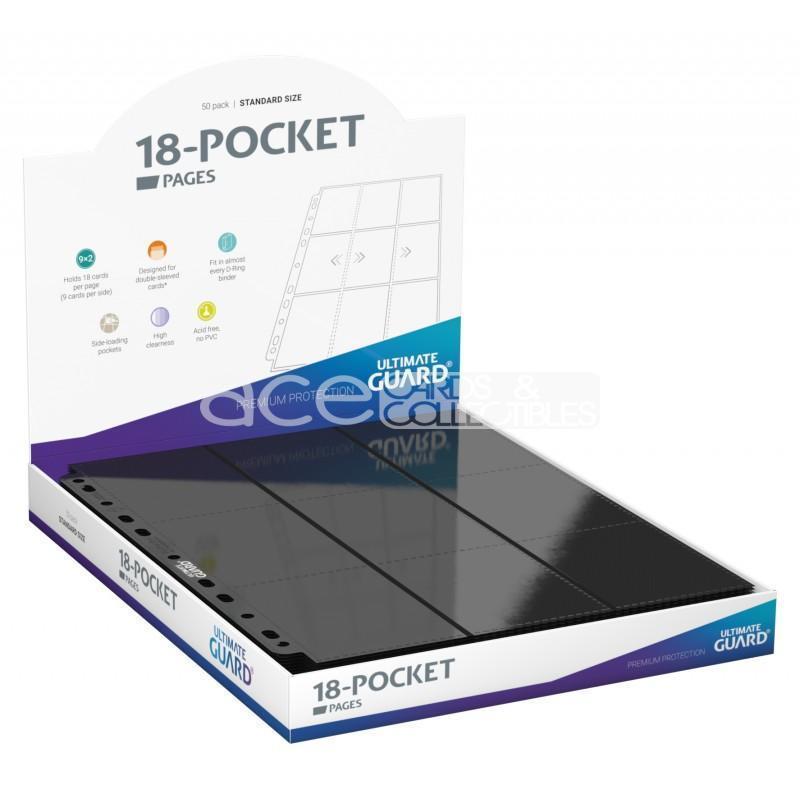 Ultimate Guard Side-Loading Pages 18-Pocket Black Colour for Card Album / Binder-Whole Box (50pcs)-Ultimate Guard-Ace Cards &amp; Collectibles