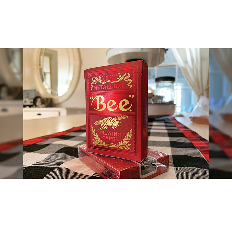 Bee No 92 Club Red Metalluxe Deck Playing Cards-United States Playing Cards Company-Ace Cards & Collectibles