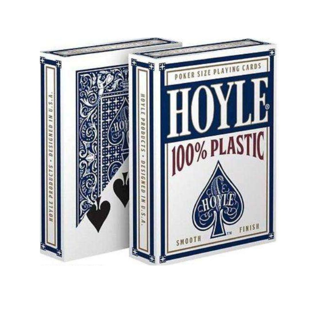 Hoyle 100% Plastic Poker-Size Playing Cards-Blue-United States Playing Cards Company-Ace Cards &amp; Collectibles