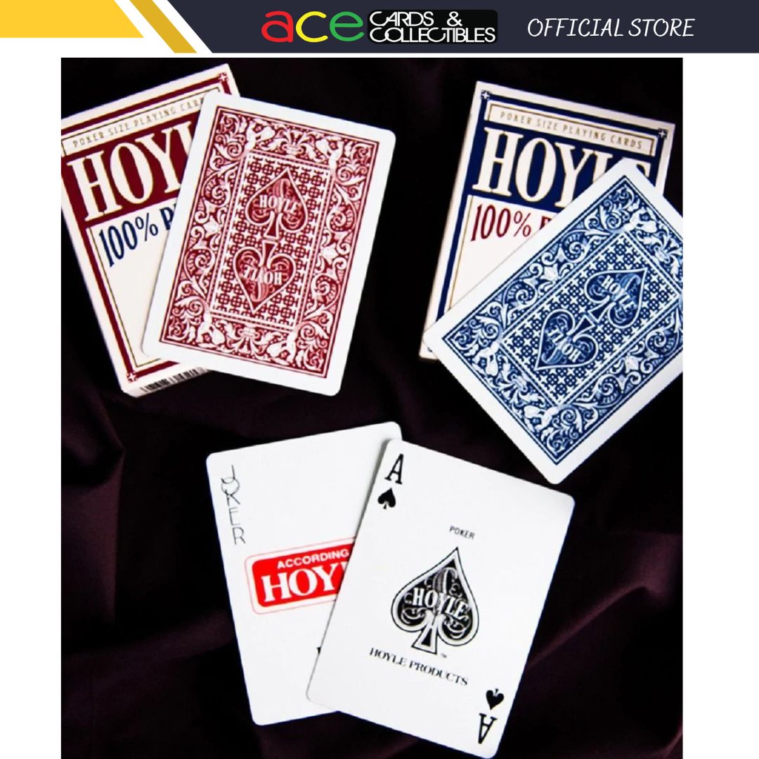 Hoyle 100% Plastic Poker-Size Playing Cards-Red-United States Playing Cards Company-Ace Cards & Collectibles