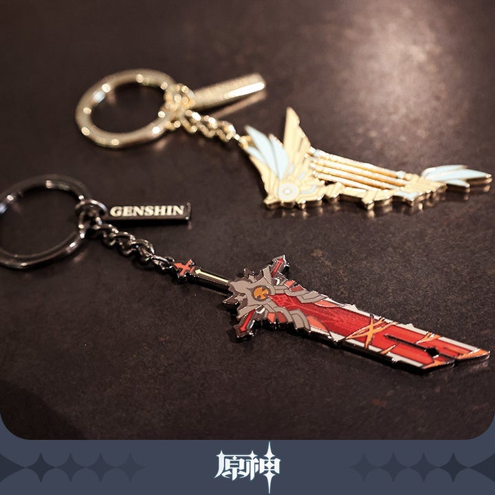 Genshin Impact Epitome Invocation Weapon Metallic Keychain "Wolf's Gravestone"-miHoYo-Ace Cards & Collectibles