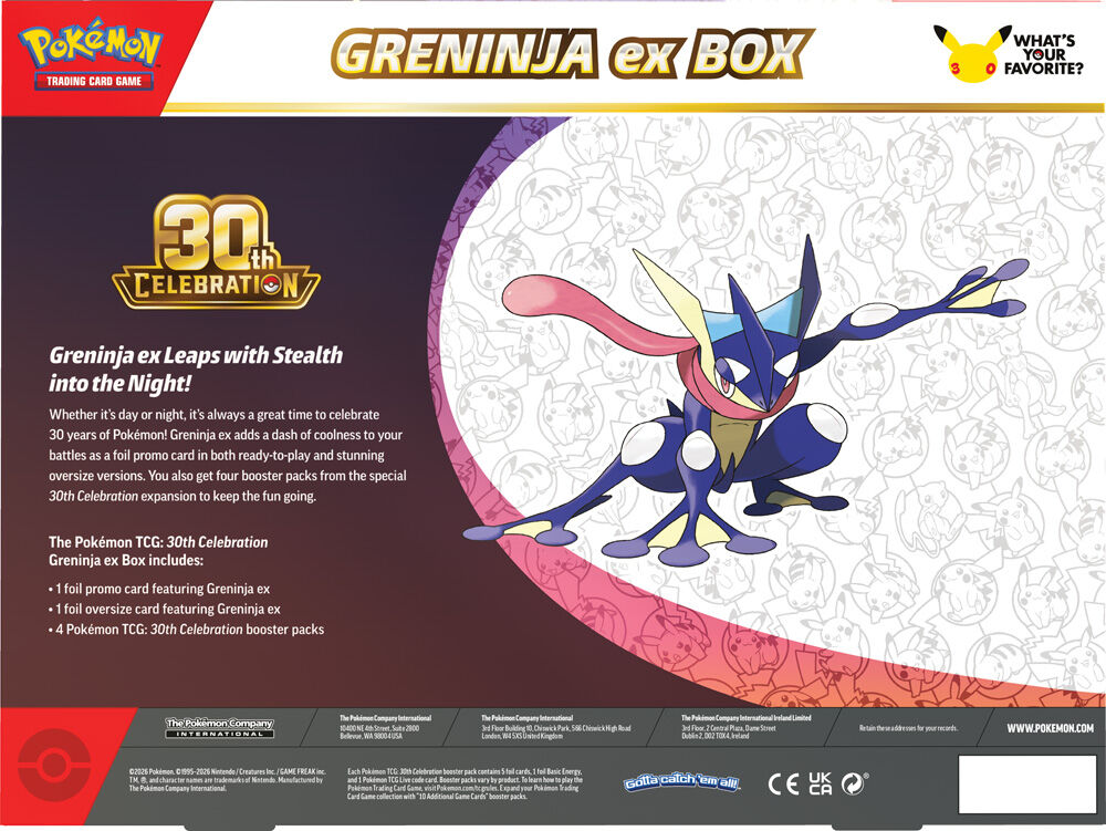 Pokemon TCG: 30th Celebration Sylveon EX & Greninja EX Box