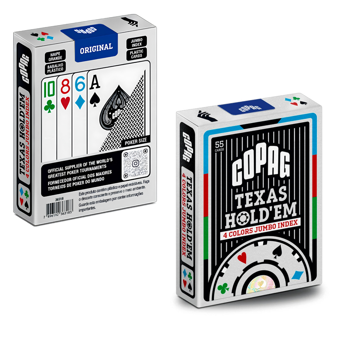 Copag Texas Hold'Em 4 Color Jumbo Plastic Playing Cards