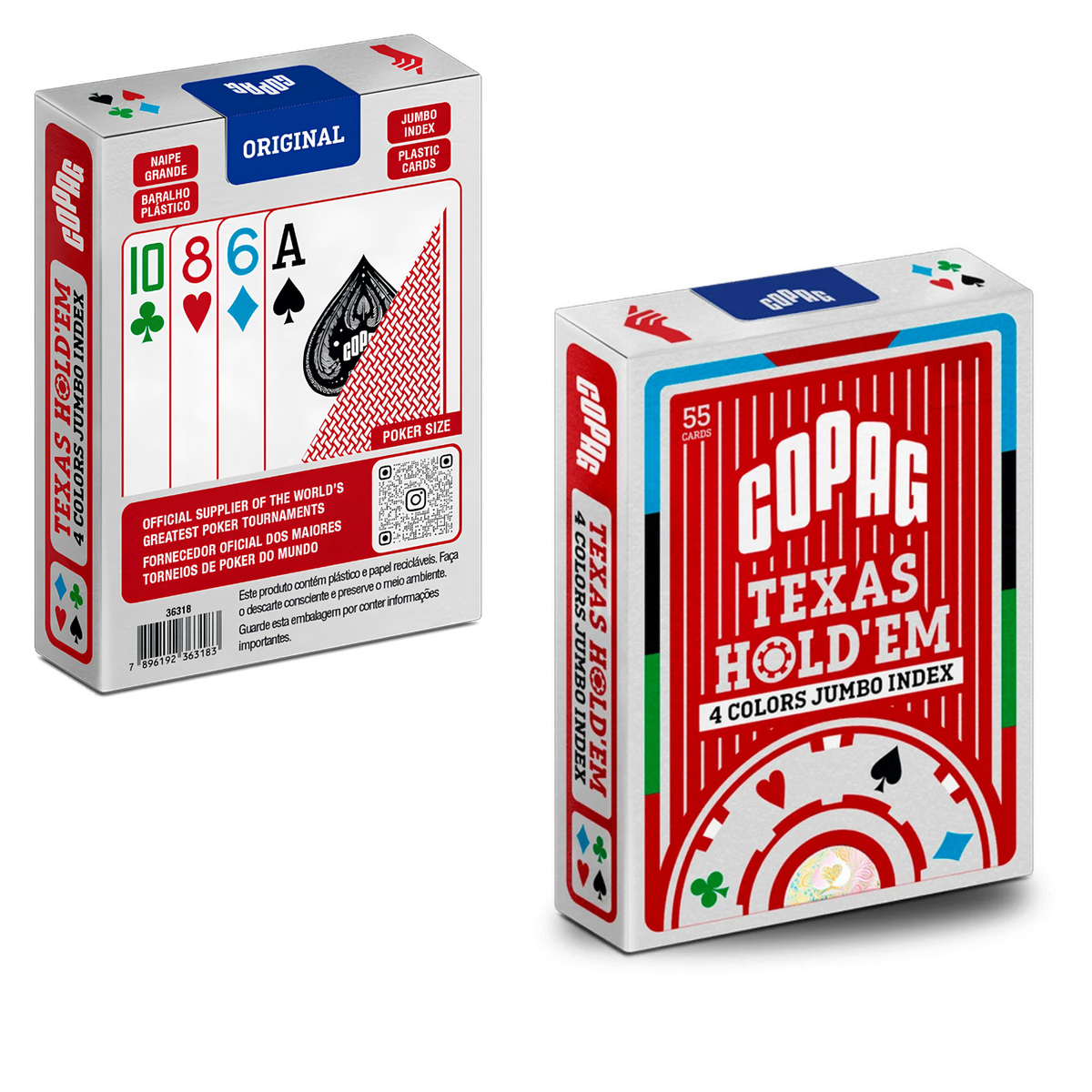 Copag Texas Hold'Em 4 Color Jumbo Plastic Playing Cards