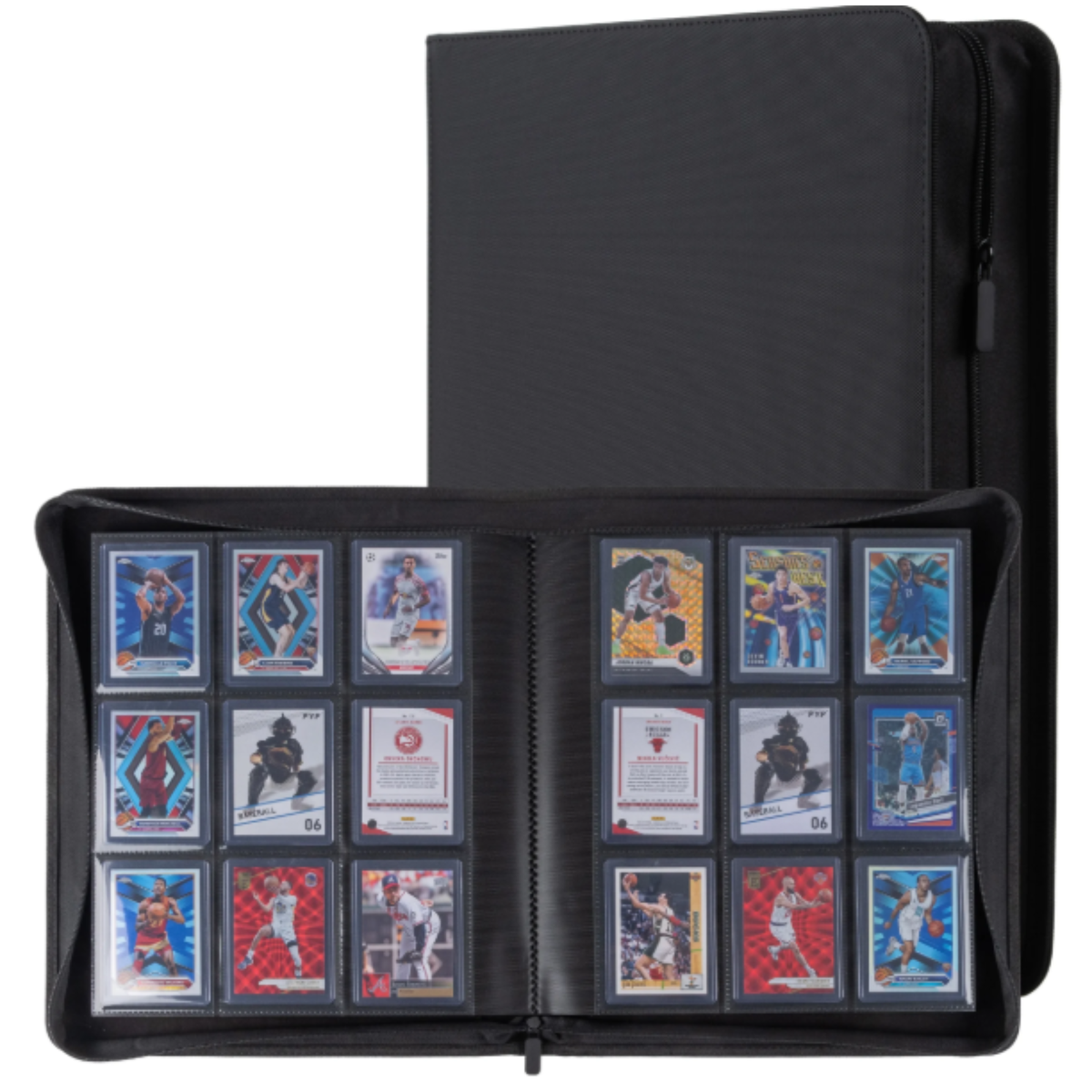 PYP Zip Folio 9-Pocket Toploader PU Leather Card Binder