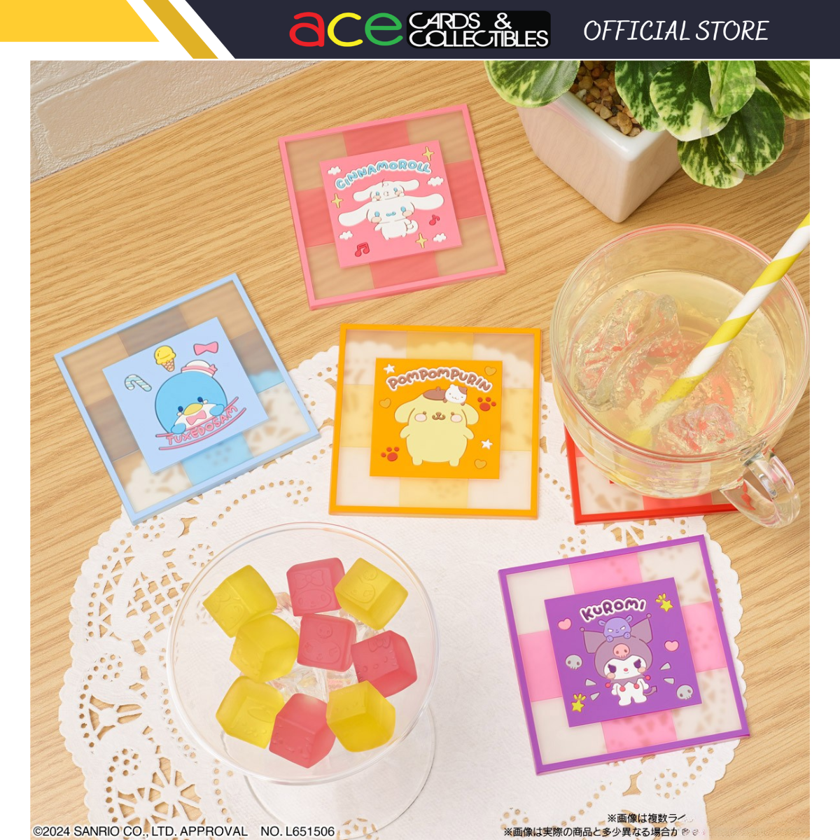 Sanrio Characters CLEARSQUARE Gummi &amp; Coaster