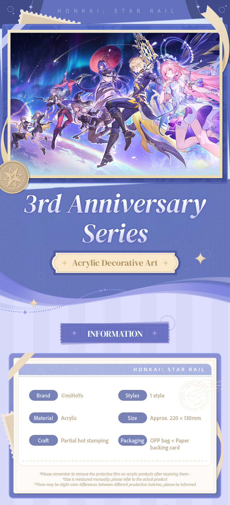 Honkai: Star Rail Celebration & Blessings Series Acrylic Art Panel 2026 Ver