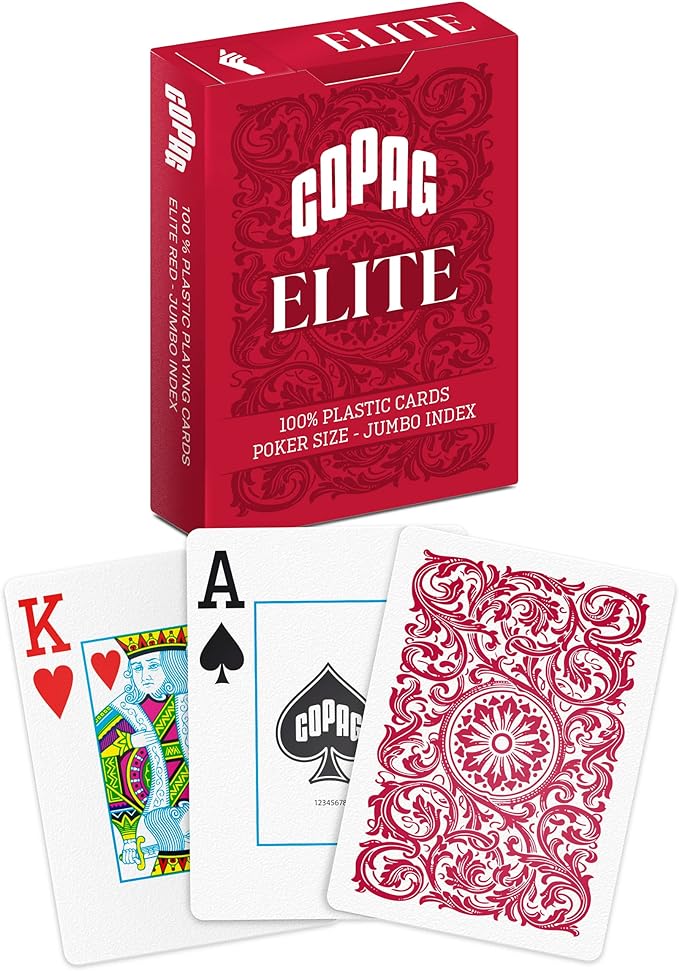 Copag Elite 100% Plastic Playing Cards - Poker Size Jumbo Index Single Deck