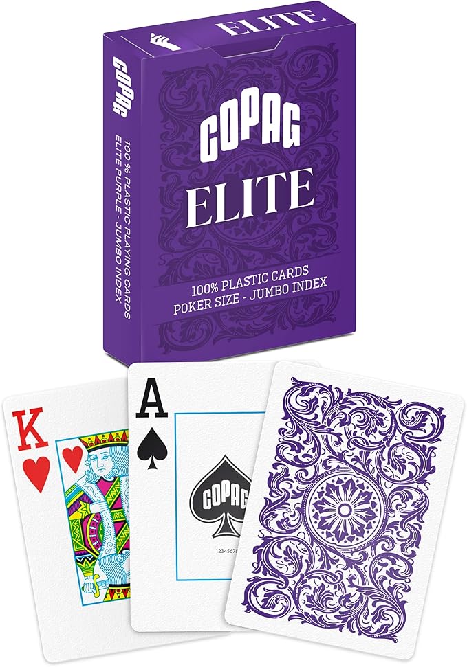 Copag Elite 100% Plastic Playing Cards - Poker Size Jumbo Index Single Deck