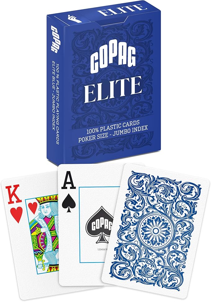 Copag Elite 100% Plastic Playing Cards - Poker Size Jumbo Index Single Deck