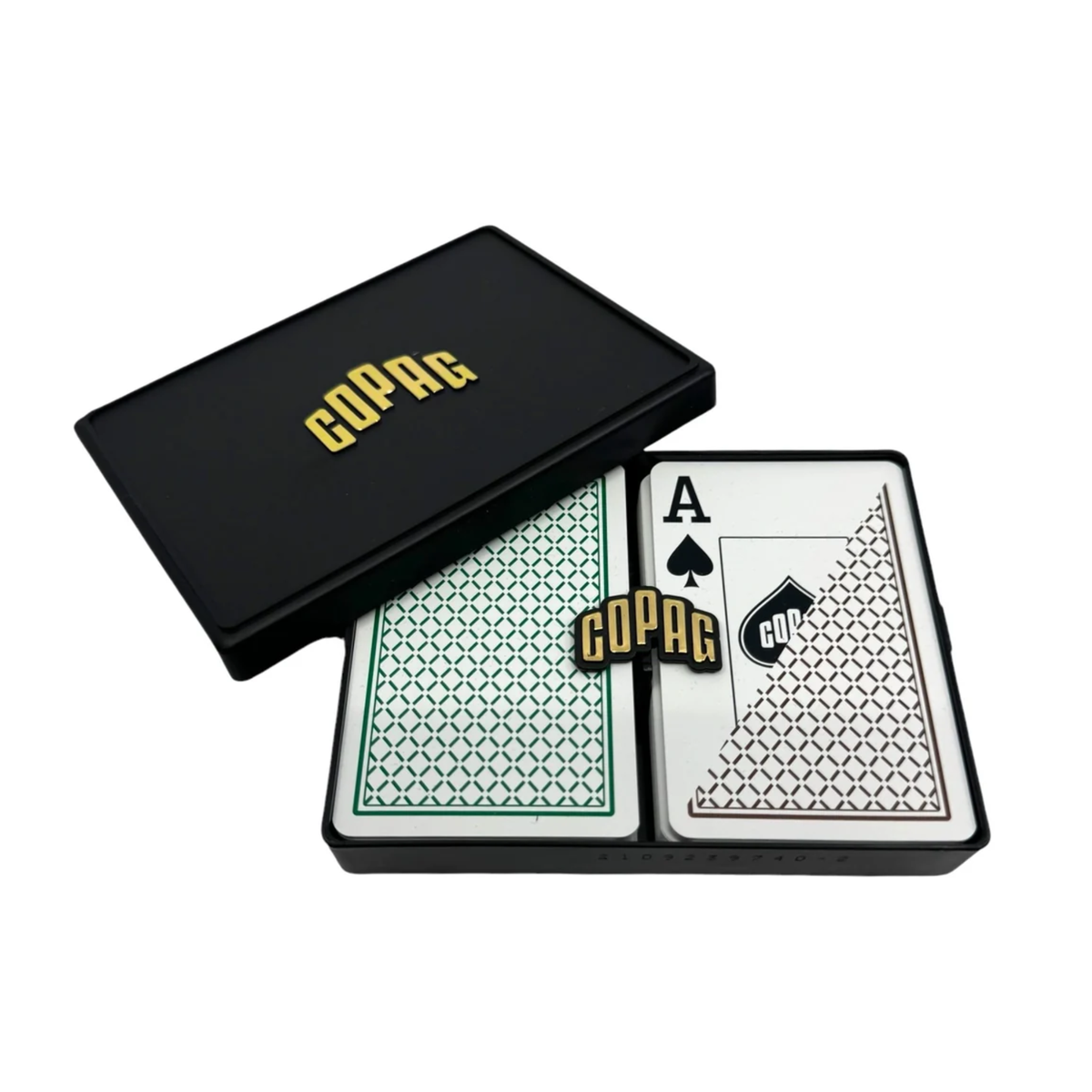 Copag 100% Plastic Poker - Casino Pro Bridge Size Jumbo Index Green/Brown Double Deck